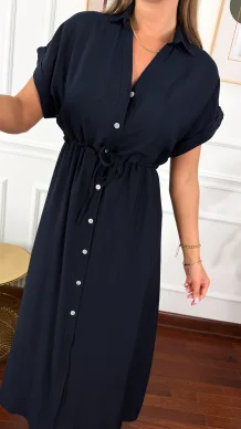 Wiskozowa sukienka maxi Dalma granatowa