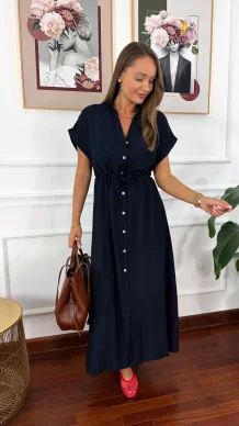 Wiskozowa sukienka maxi Dalma granatowa