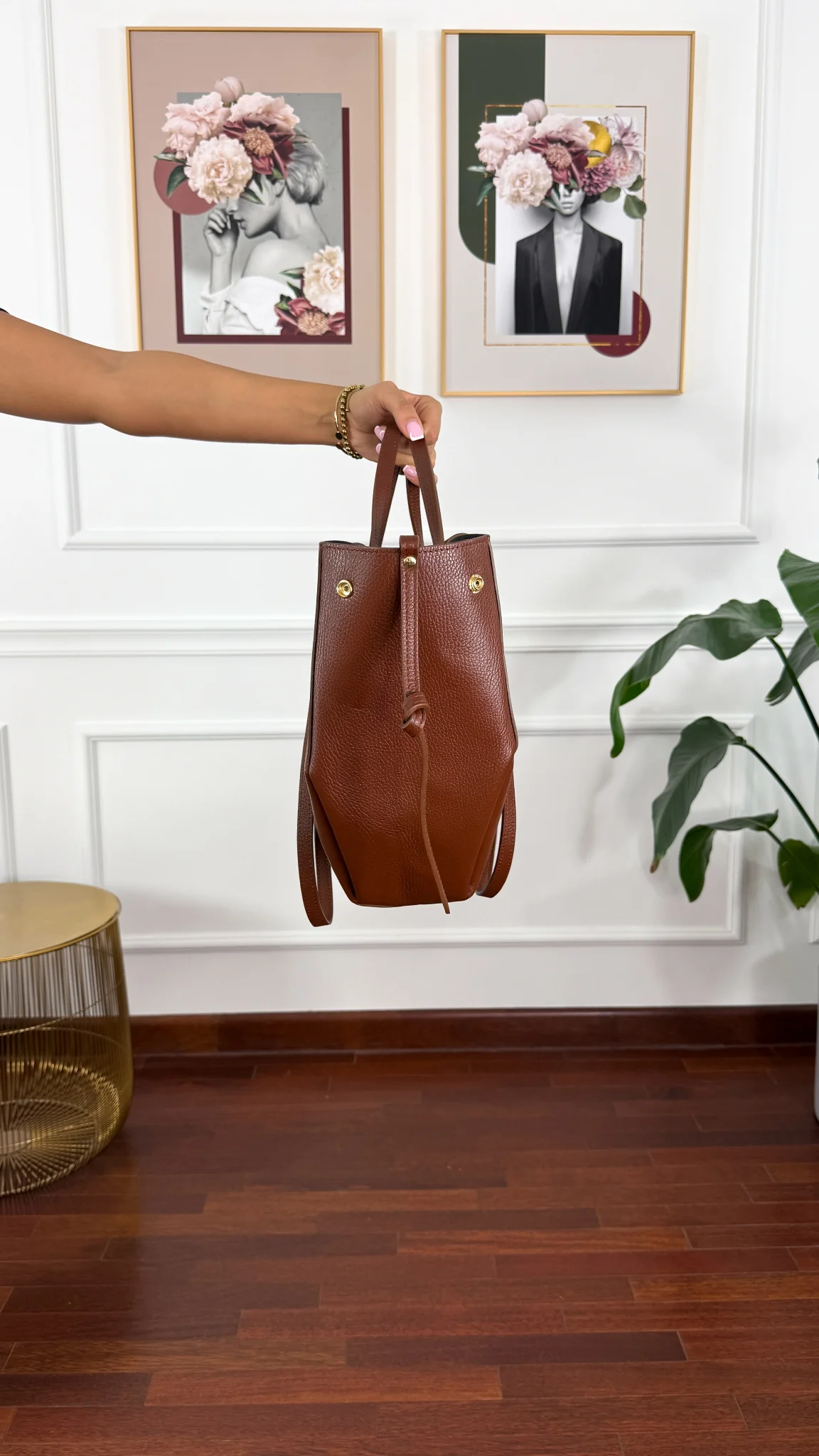 Skórzana torebka Fino brązowa