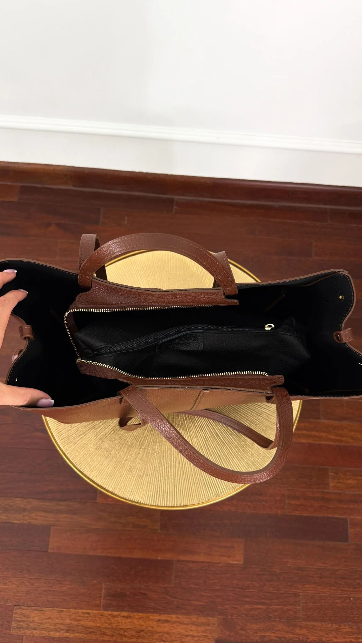 Skórzana torebka Fino brązowa