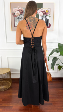 Bawełniana sukienka Sanna czarna