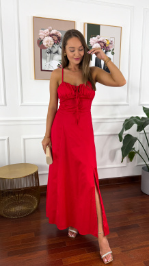 Bawełniana sukienka Sanna czerwona