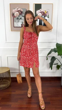Wiskozowa sukienka Alira short czerwona