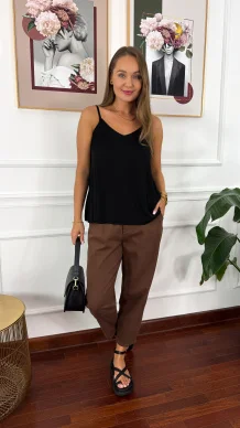 Wiskozowa Bluzka Loris czarna