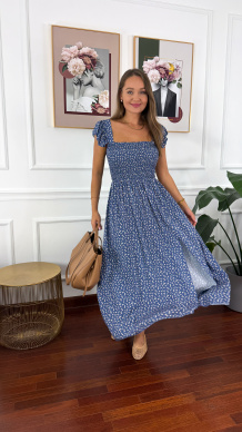 Wiskozowa sukienka Zella niebieska