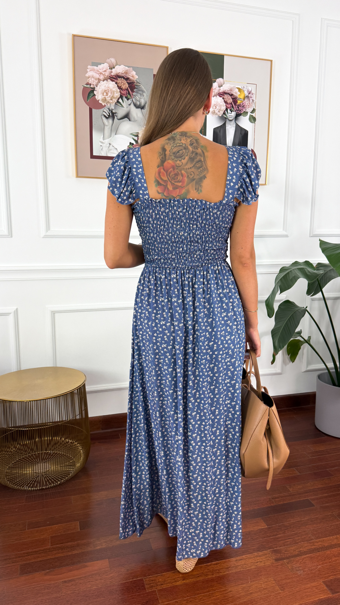 Wiskozowa sukienka Zella niebieska