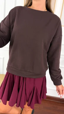 Bawełniana bluza Fanya czekoladowa