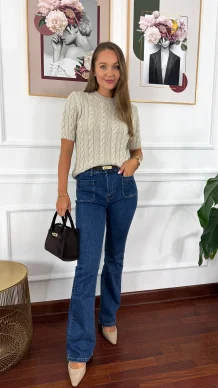 Dzianinowy sweter Vania beżowy