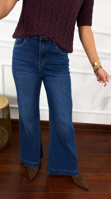 Spodnie dzwony Lasya ciemny denim