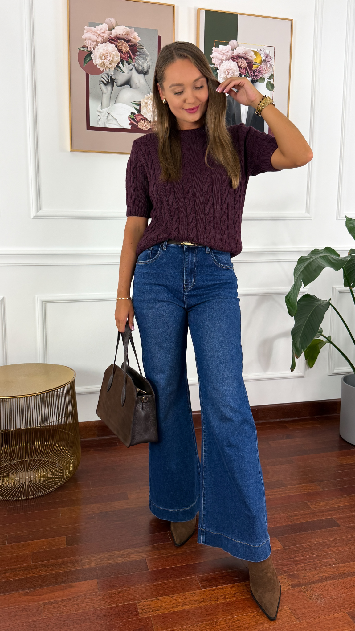 Spodnie dzwony Lasya ciemny denim