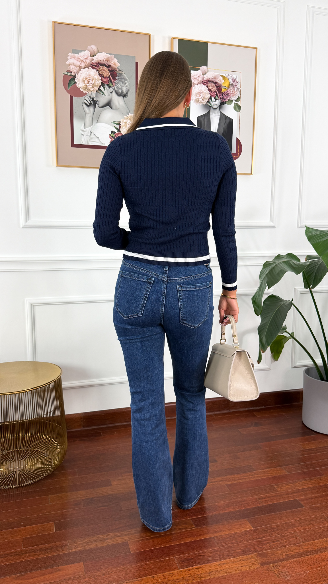 Wiskozowy sweter Faren granatowy