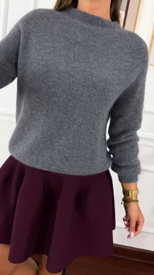 Wiskozowa spódnica Aria burgundowa