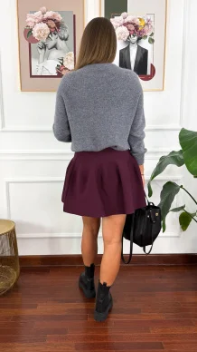 Wiskozowa spódnica Aria burgundowa