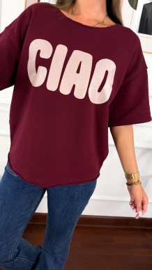 Bawełniana bluza Ciao bordowa