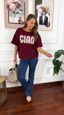 Bawełniana bluza Ciao bordowa