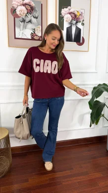 Bawełniana bluza Ciao bordowa