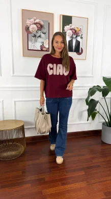 Bawełniana bluza Ciao bordowa