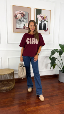 Bawełniana bluza Ciao bordowa