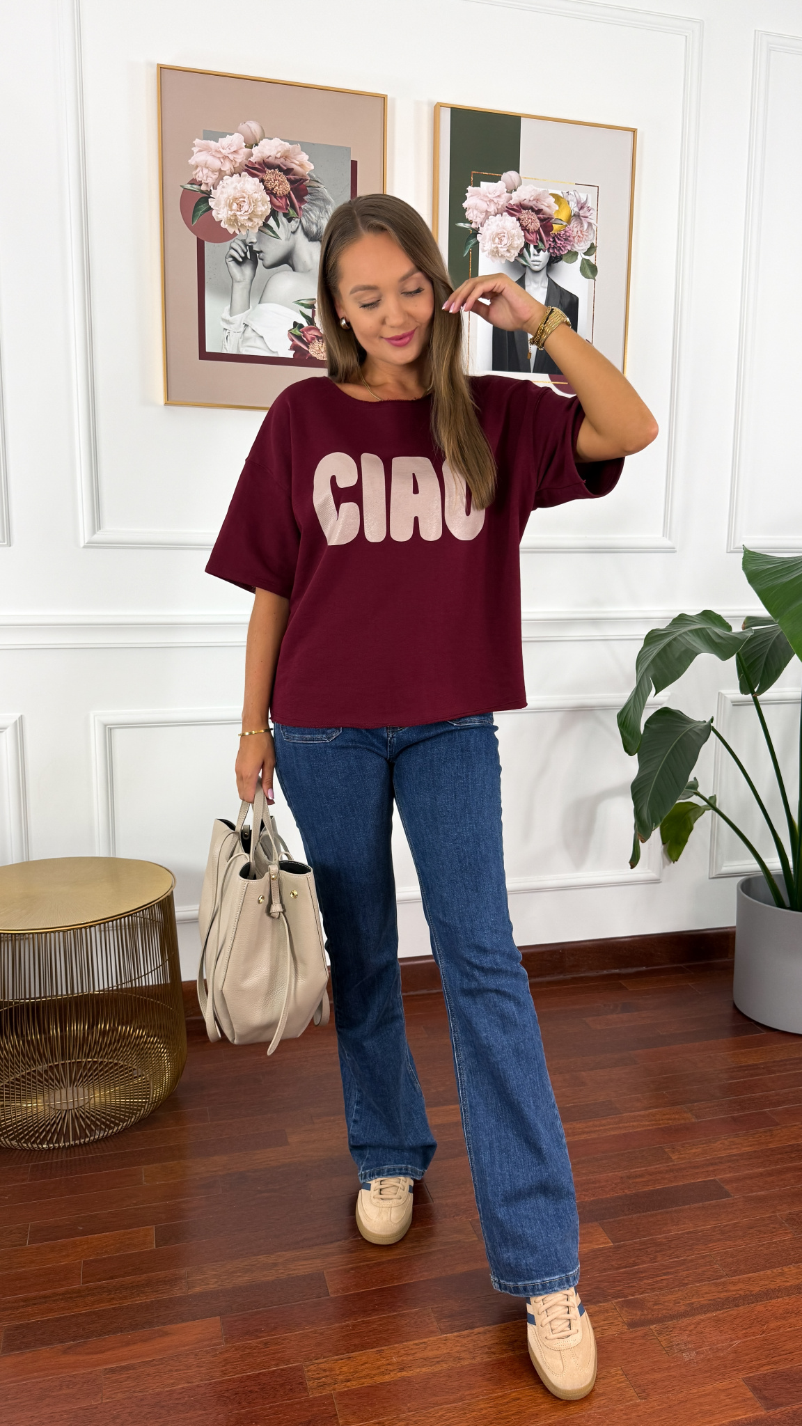 Bawełniana bluza Ciao bordowa
