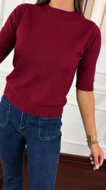 Wiskozowy sweter Alva bordowy