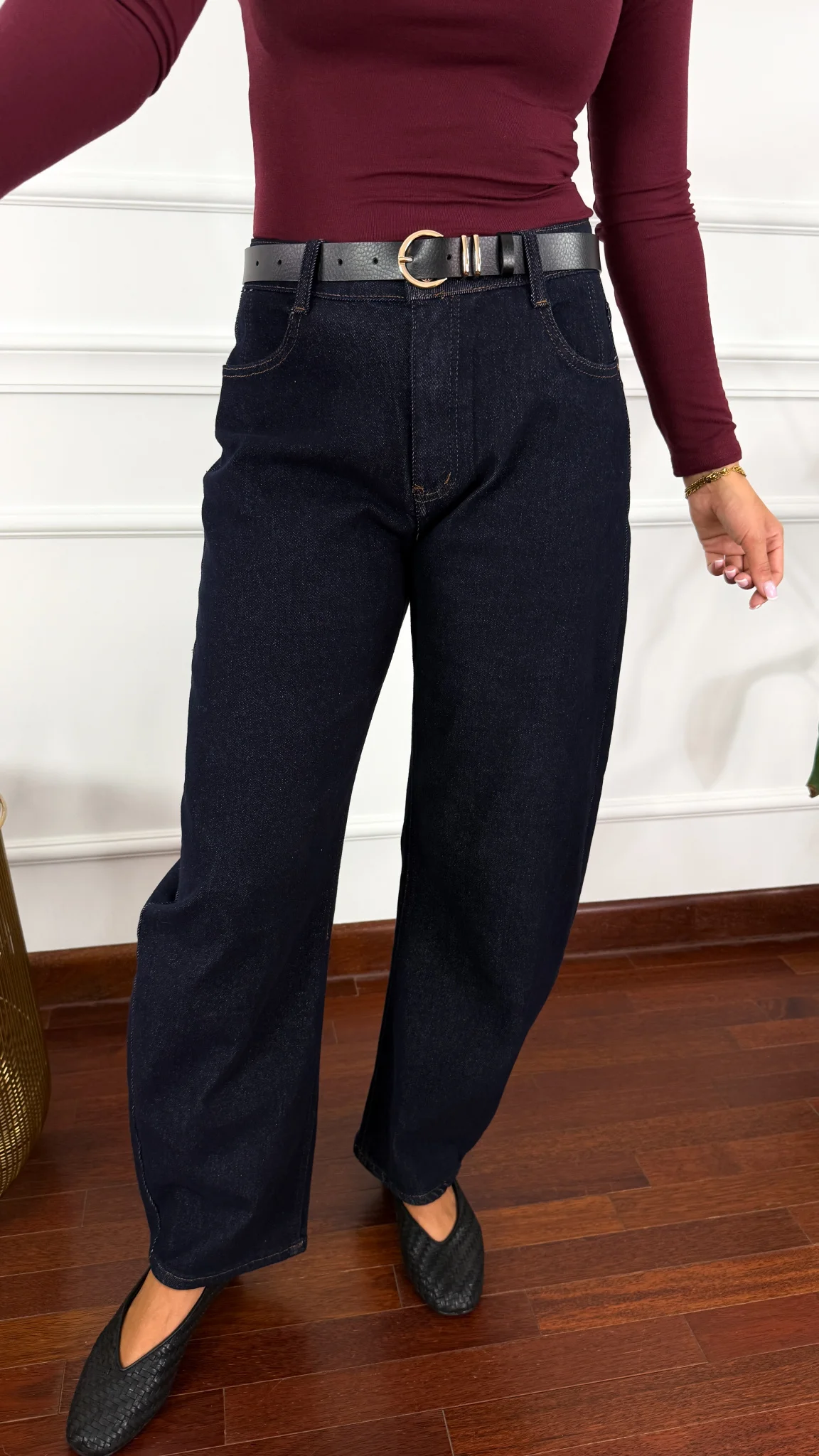 Spodnie Greta barell fit denim