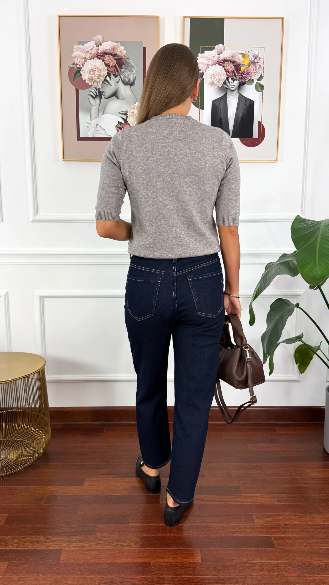 Wiskozowy sweter Alva fango melanż