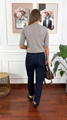 Wiskozowy sweter Alva fango melanż