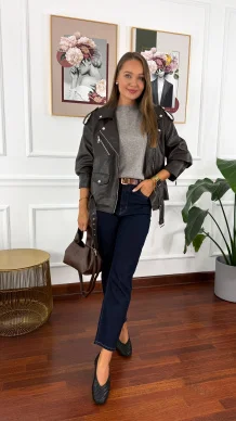 Wiskozowy sweter Alva fango melanż