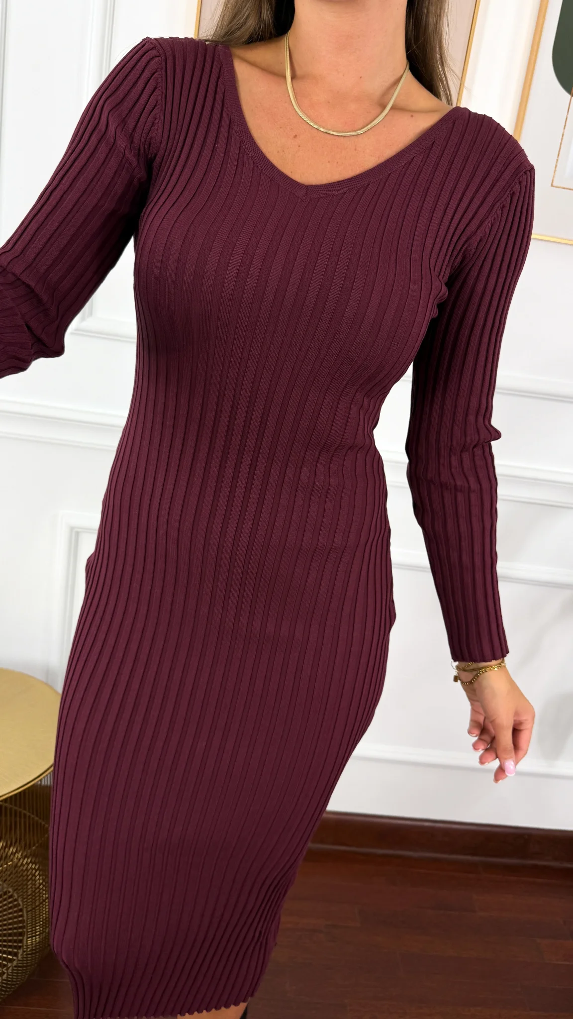 Wiskozowa sukienka Fabi burgundowa