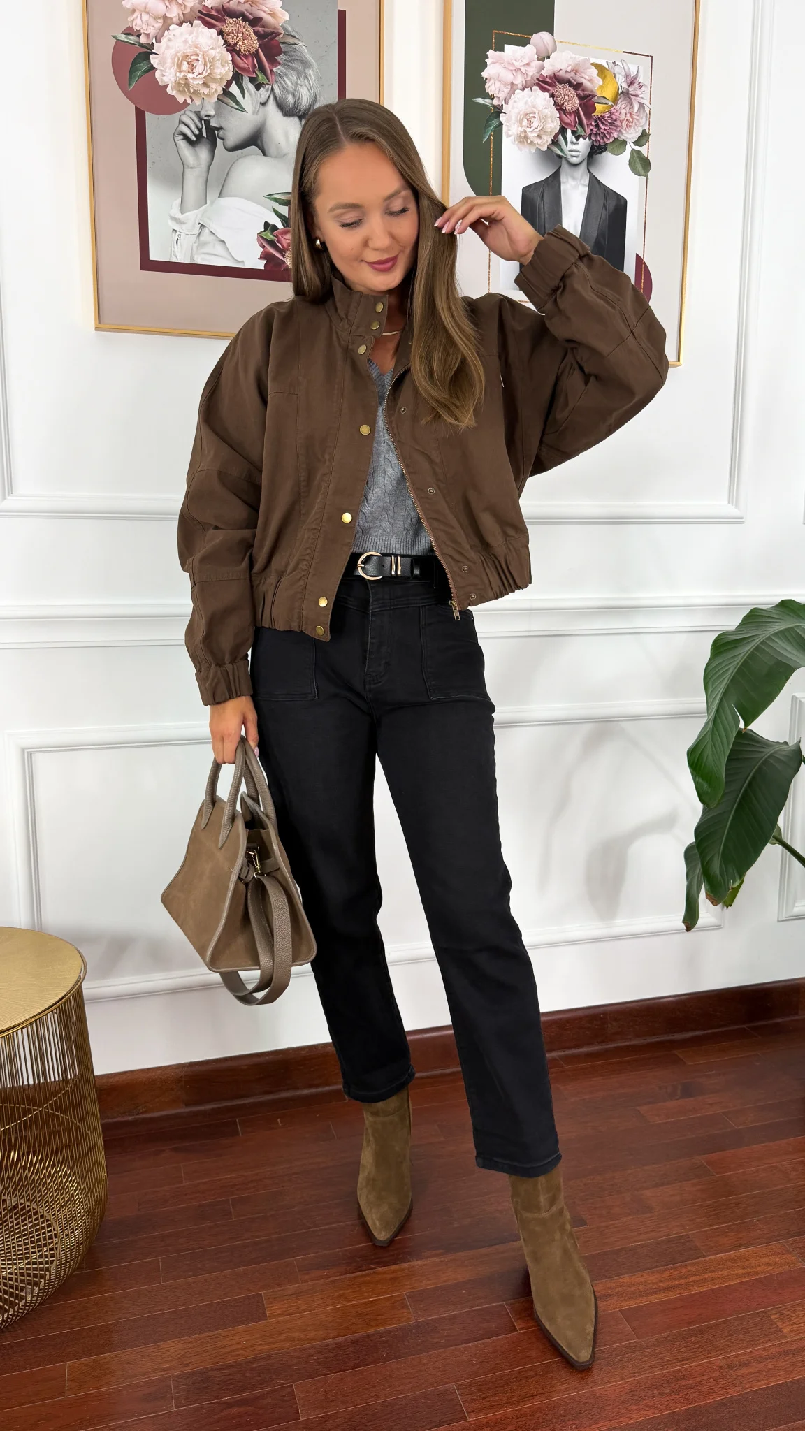 Denimowa kurtka Erona czekoladowa