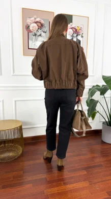 Denimowa kurtka Erona czekoladowa