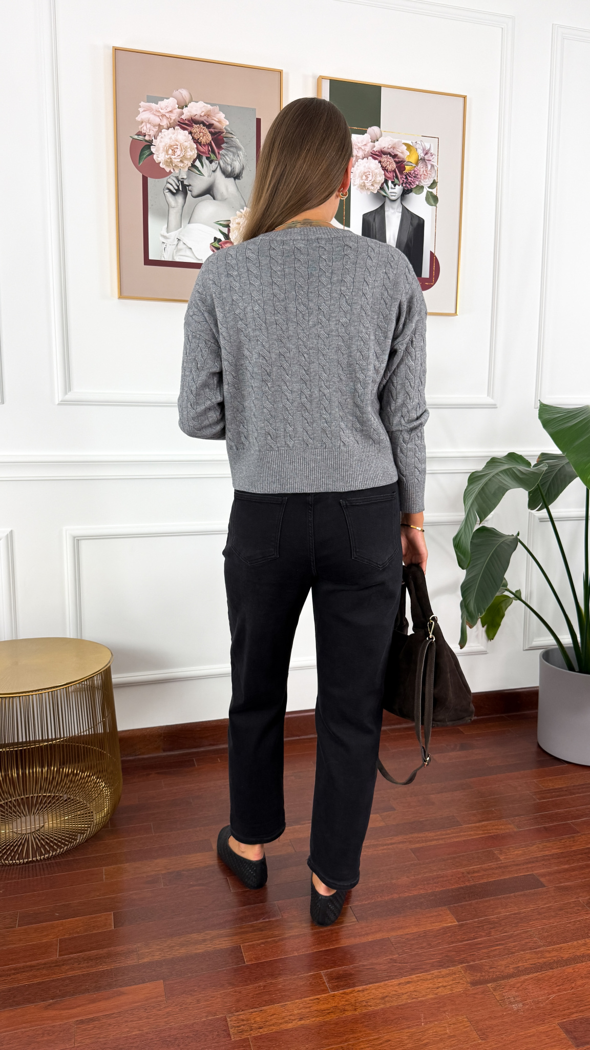Materiałowe spodnie Stella mom fit czarne
