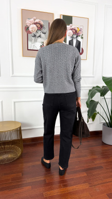 Materiałowe spodnie Stella mom fit czarne