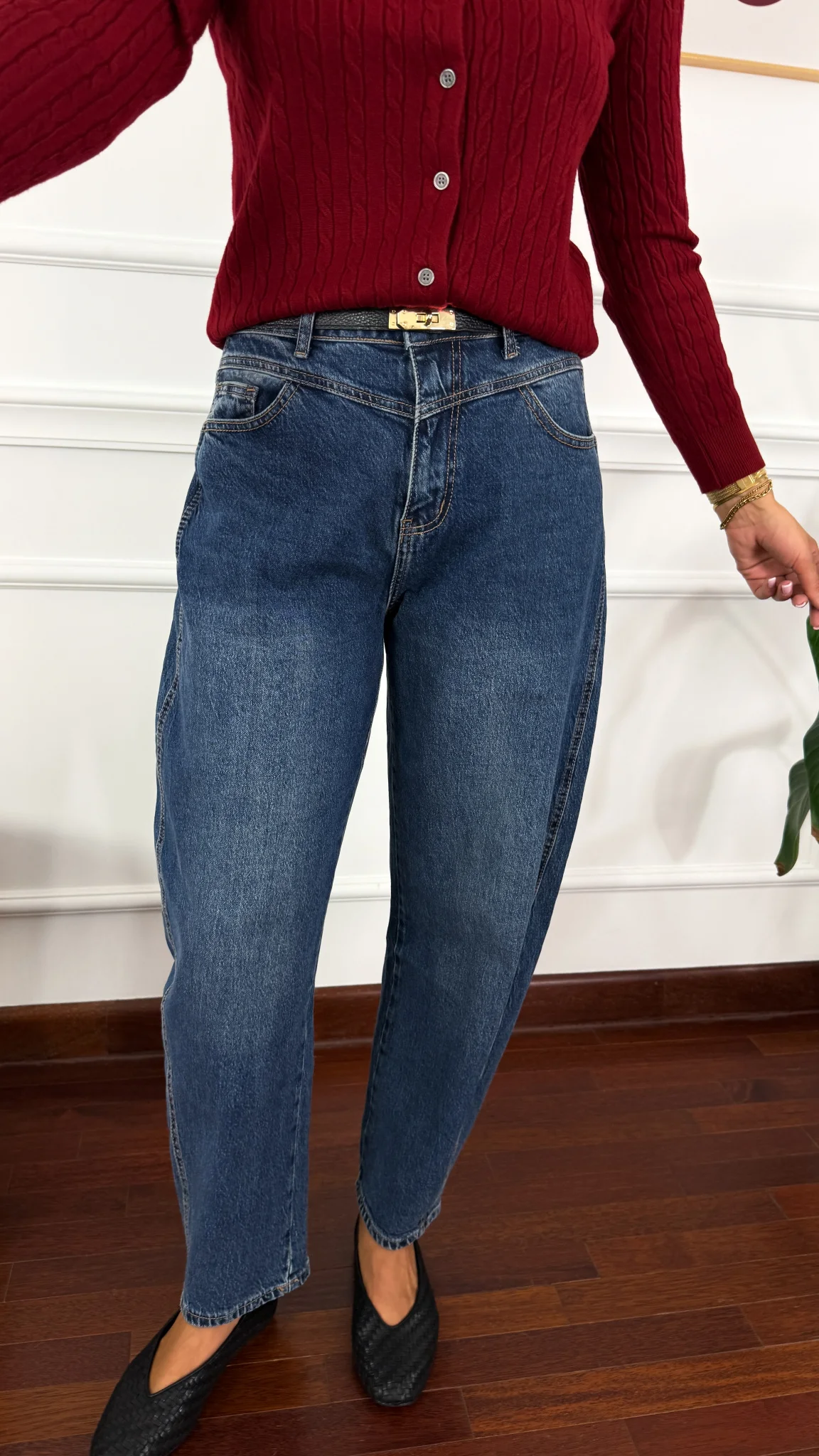 Spodnie Ariva banana fit denim