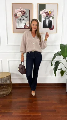 Moherowy kardigan Nell beżowy