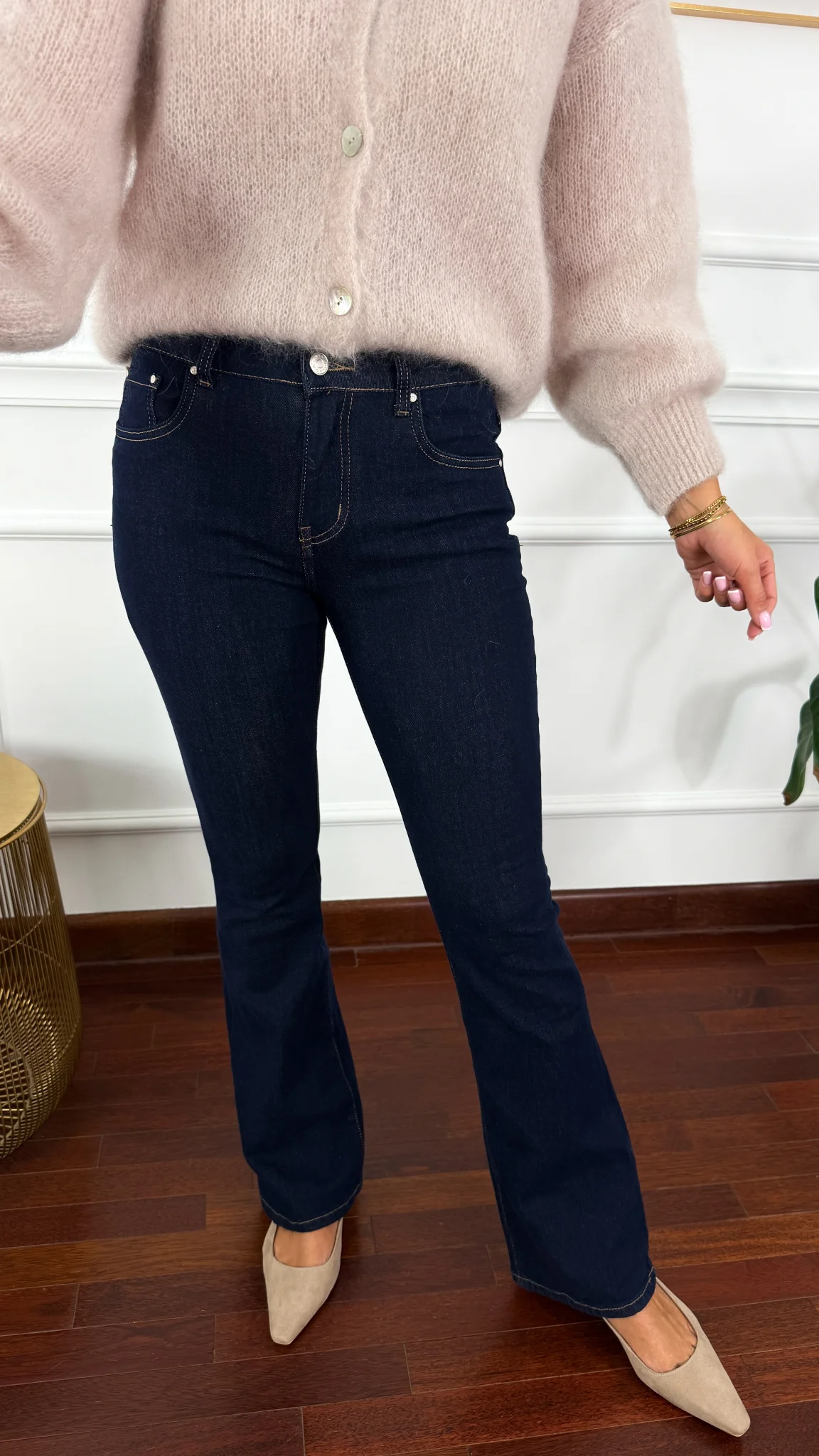 Spodnie dzwony Orina ciemny denim