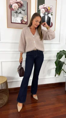 Spodnie dzwony Orina ciemny denim