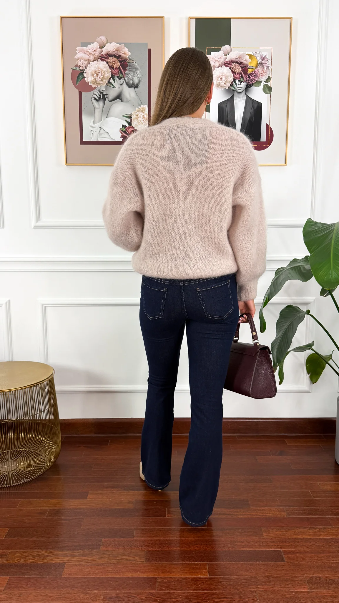 Spodnie dzwony Orina ciemny denim