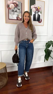 Moherowy kardigan Nell fango