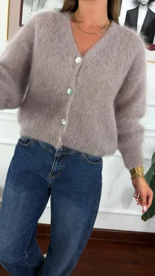 Moherowy kardigan Nell fango