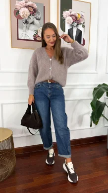 Moherowy kardigan Nell fango