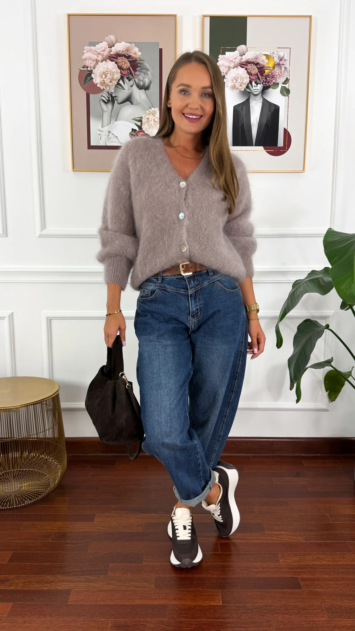 Moherowy kardigan Nell fango