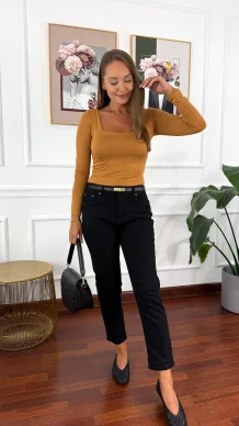 Materiałowe spodnie Betsy czarne