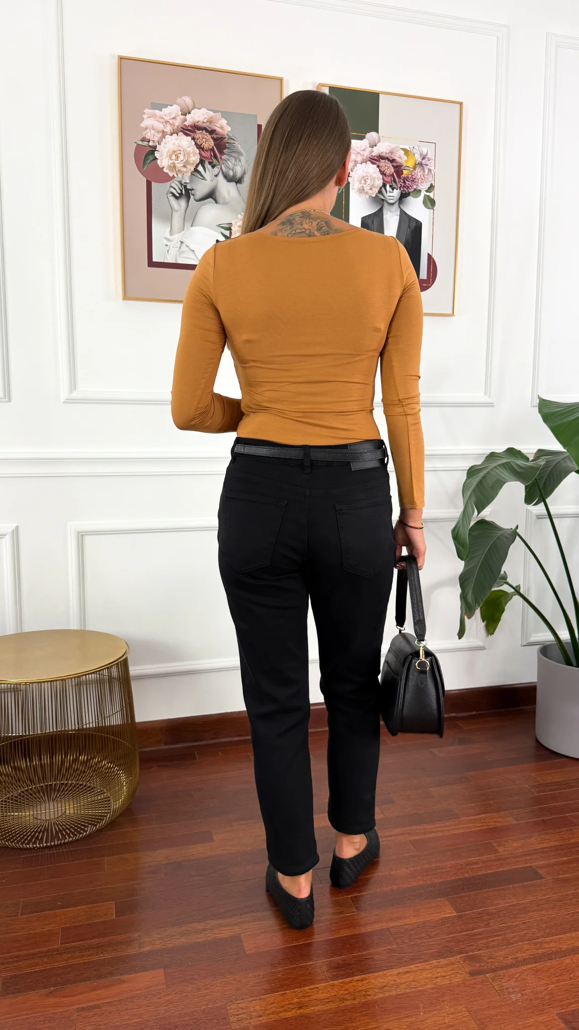 Materiałowe spodnie Betsy czarne