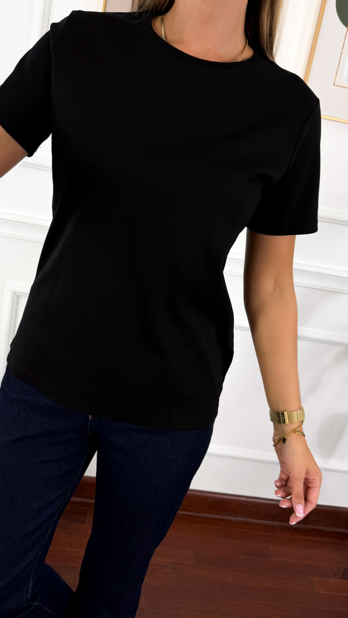 Bawełniany T-shirt Yunna czarny