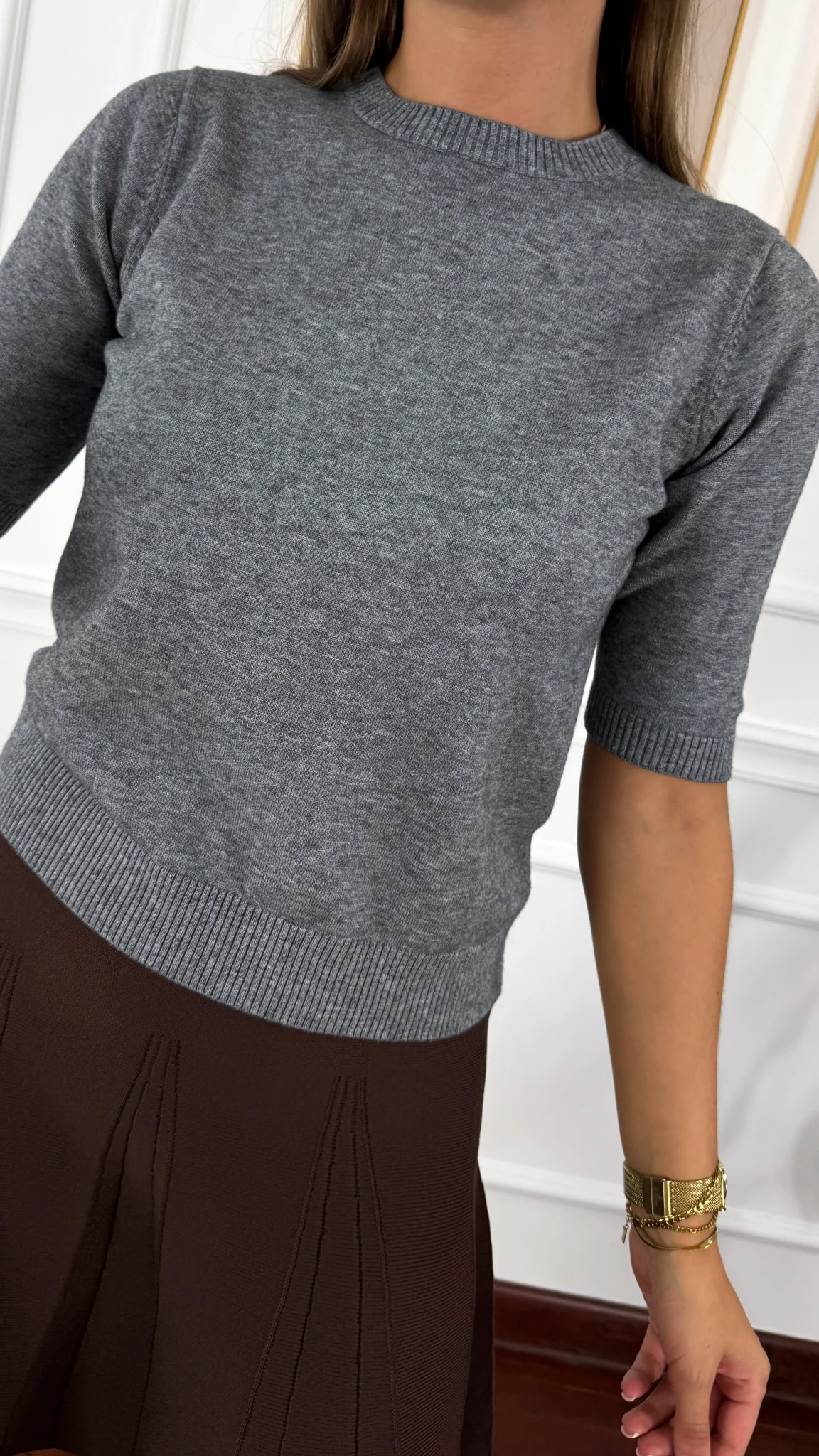 Wiskozowy sweter Alva szary