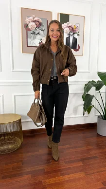 Materiałowe spodnie Stella mom fit czarne