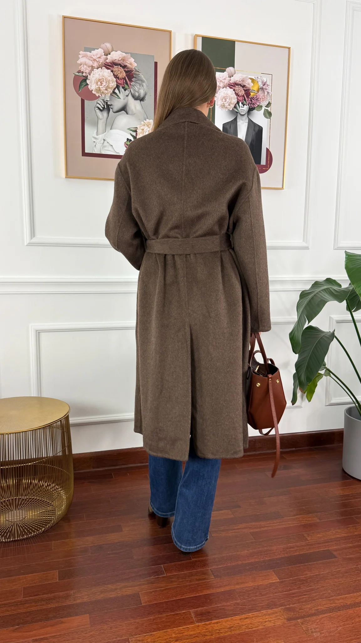 Wełniany płaszcz Eva czekoladowa