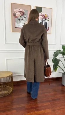 Wełniany płaszcz Eva czekoladowa