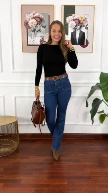 Bawełniana bluzka Paola czarna